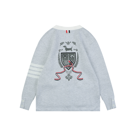 Thom Browne Color-Block Cardigan | Four-Bar Patch