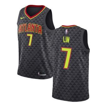 Nike Atlanta Hawks Jeremy Lin No. 7 SW Basketball Jersey | Black