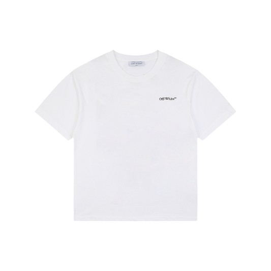 Off-White Free-Form Arrow Embroidery Short-Sleeve T-Shirt - White