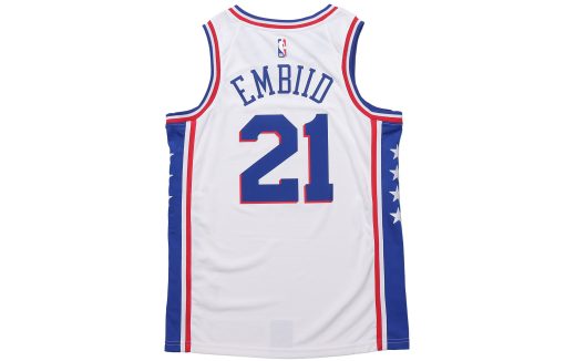 Nike Philadelphia 76ers No. 21 SW Fan Edition Basketball Jersey | Home White