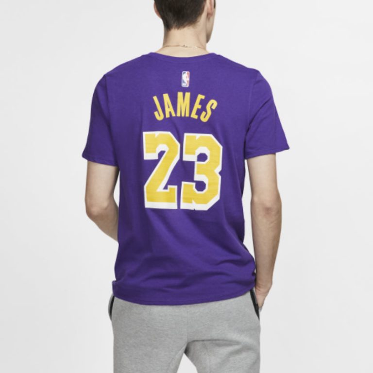 Nike LeBron James Lakers Short-Sleeve Jersey, Purple