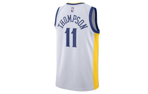 Nike Klay Thompson Golden State Warriors Connected Jersey - White/Yellow/Blue