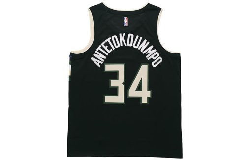 Nike Milwaukee Bucks SW Fan Edition Basketball Jersey/Vest, Alphabet 34, Black