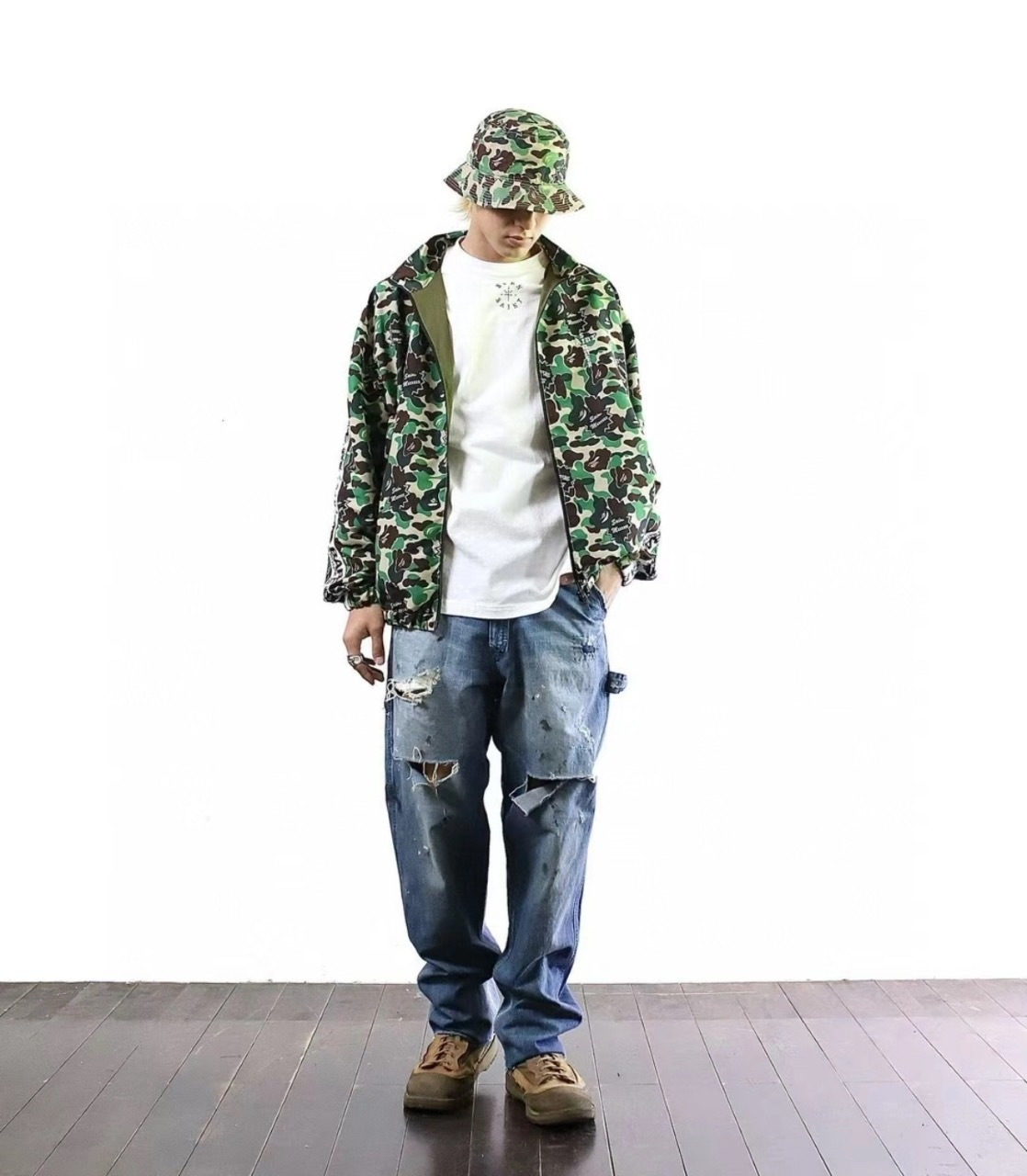 BP × Saint Michael 2026 Green Camouflage Jacket