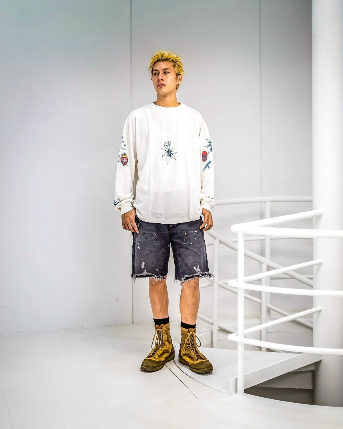 Saint Michael FW25 Tattoo-Print Long-Sleeve Top