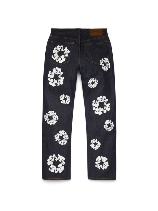 Denim Tears Straight Cotton Wreath Denim Pants | Light Wash