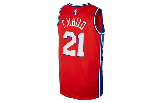 Nike Philadelphia 76ers #21 Joel Embiid Swingman Jersey – Red | 2020-21 Classic Edition