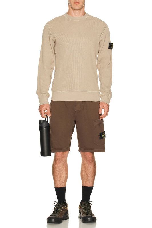 Stone Island Waffle Crew Neck Sweatshirt | Nude