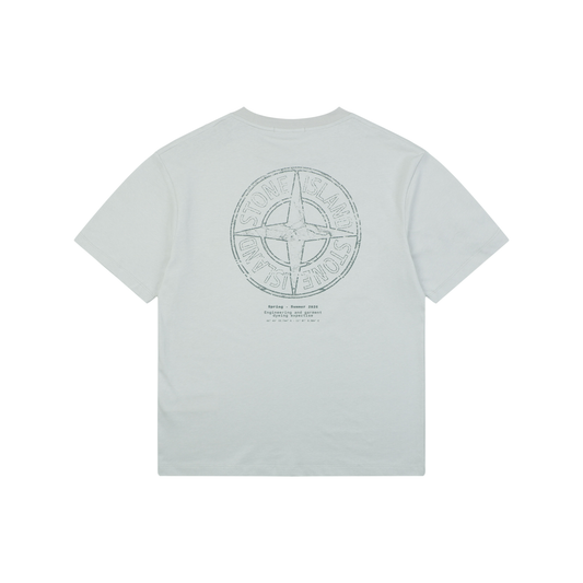 Stone Island Mottled Compass Logo Print T-Shirt | Graphite Grey