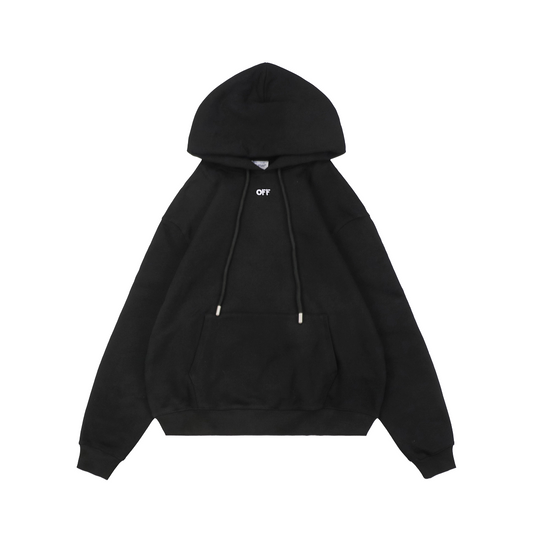 Off-White Tonal Anchor & Arrow Embroidery Hoodie