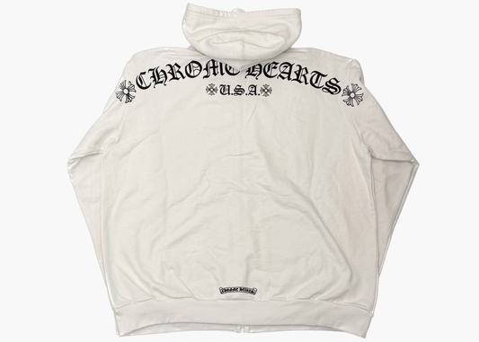Chrome Hearts Vertical Logo Zip-Up Hoodie