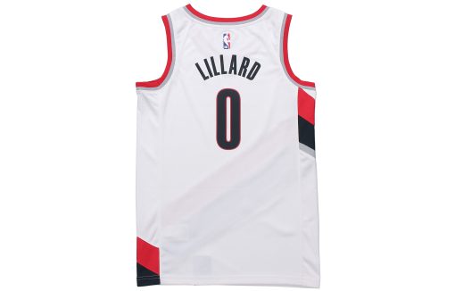 Nike Portland Trail Blazers Damian Lillard Association Edition Swingman Jersey, White Red Black