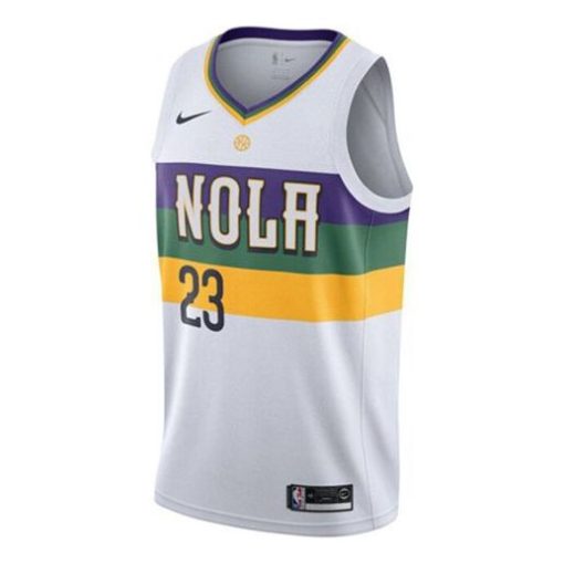 Nike New Orleans Pelicans Davis No. 23 City SW Fan Edition Jersey, White