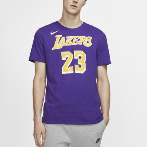 Nike LeBron James Lakers Short-Sleeve Jersey, Purple