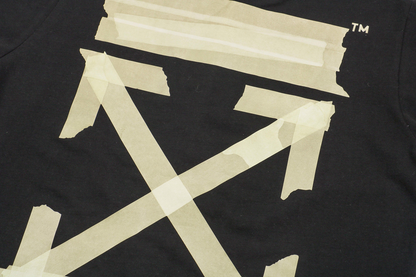 Off-White Yellow Tape Arrow Print T-Shirt | Black Short-Sleeve