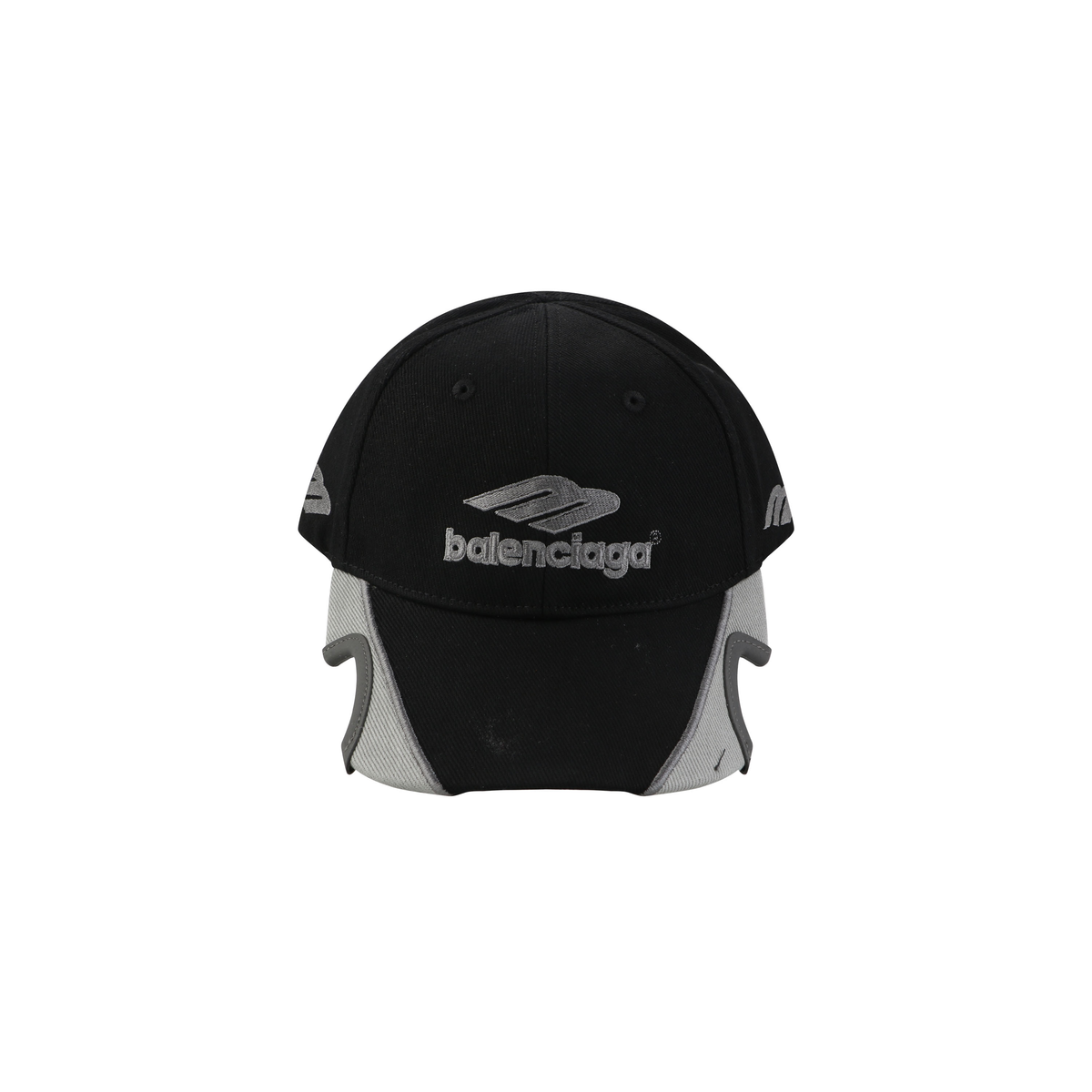 Balenciaga Embroidered Eyelet Baseball Cap – Black/Grey