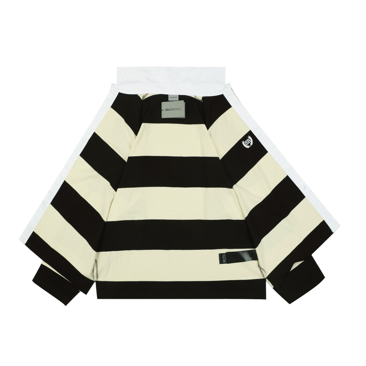 Balenciaga Yellow-Brown Pattern Long-Sleeve Polo