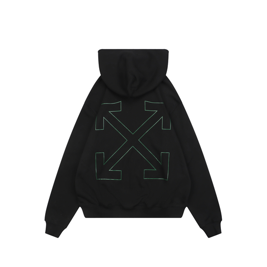 Off-White Crocodile Dollar Bill Print Hoodie – Black | Oversized Graphic Streetwear Sweatshirt