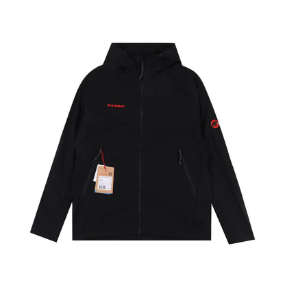 Mammut Men's Hardshell Hooded Jacket – Black | Waterproof Outdoor Shell Jacket
