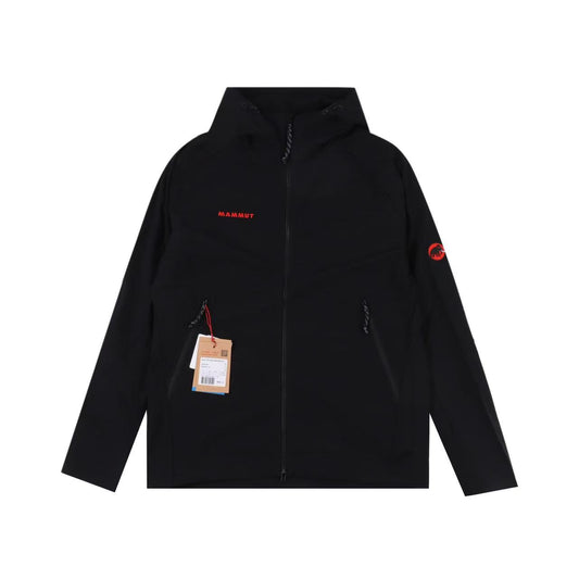 Mammut Men's Hardshell Hooded Jacket – Black | Waterproof Outdoor Shell Jacket