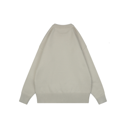 AMI Paris Heart-Jacquard Crew-Neck Sweater | Knit Pullover