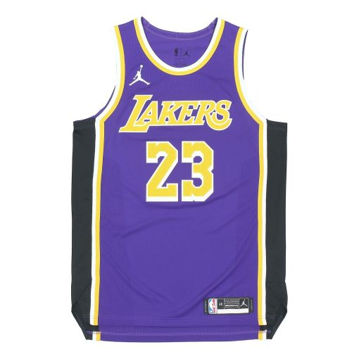 Jordan Brand  Los Angeles Lakers #23 LeBron James Authentic Jersey – Purple | Statement Edition