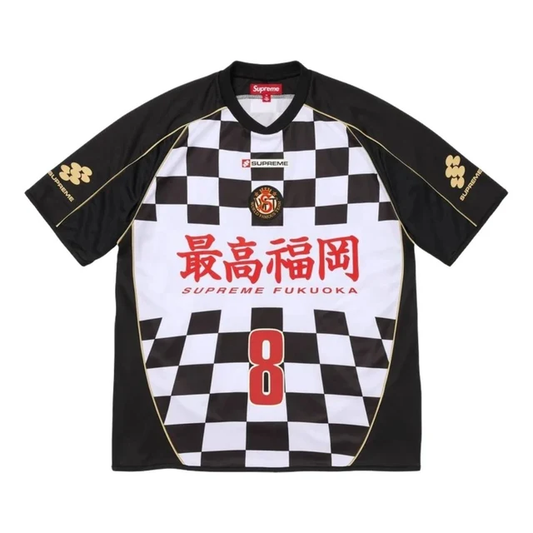 Supreme SS26 Checkerboard Soccer Jersey – Black