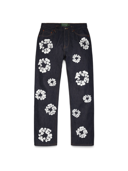 Denim Tears Straight Cotton Wreath Denim Pants | Light Wash
