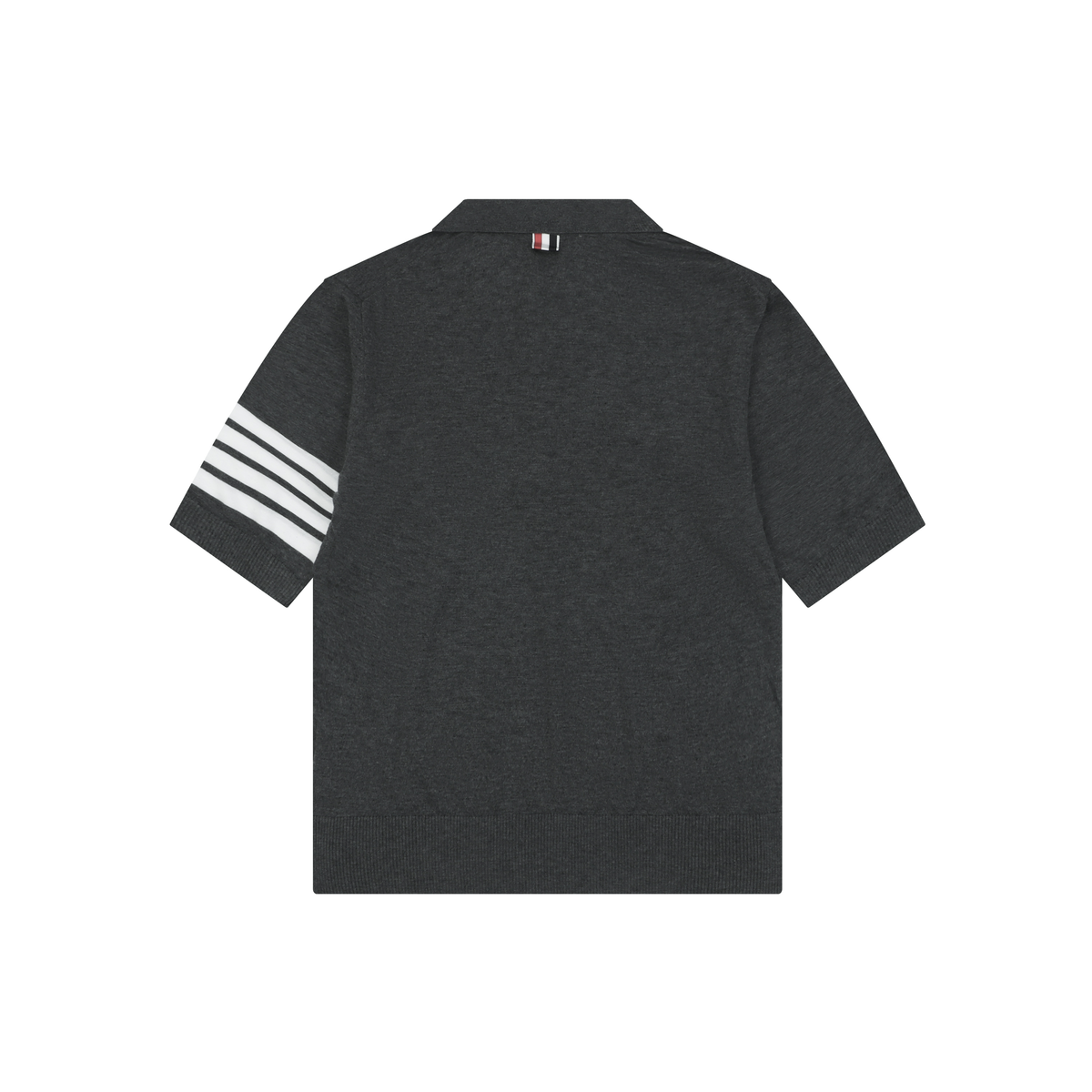 Thom Browne Grey 4-Bar & 5-Stripe Short-Sleeve Polo