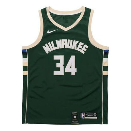 Nike Milwaukee Bucks No. 34 SW Fan Edition Basketball Jersey Vest | Green
