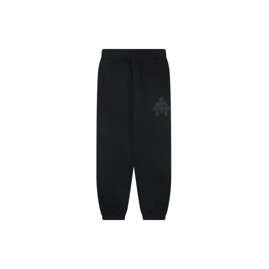 Chrome Hearts Triple Cross Leather Patch Cuffed Sweatpants