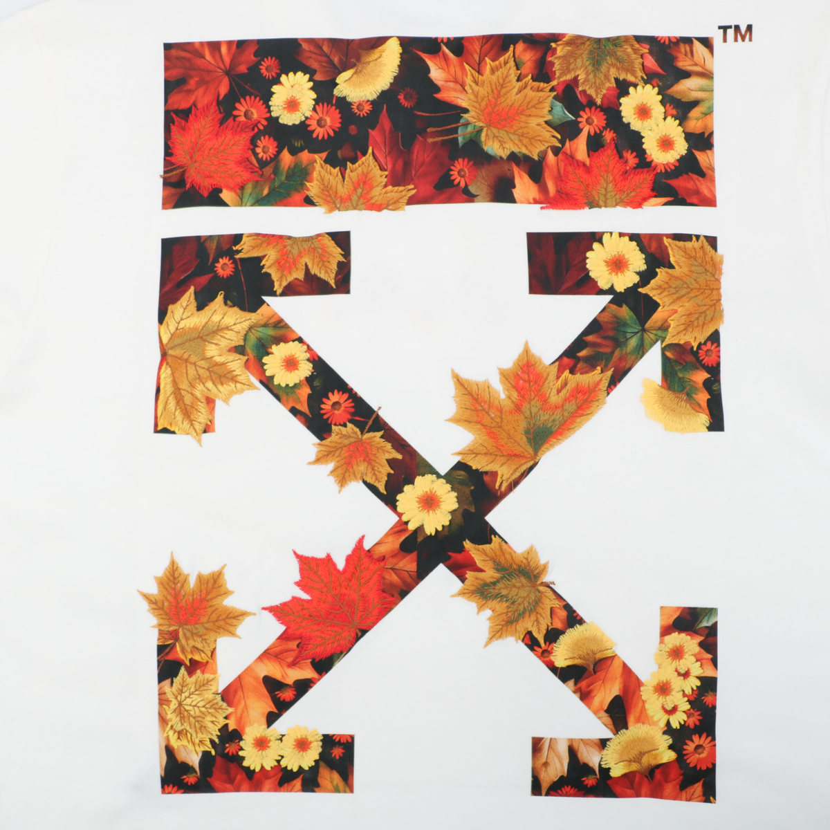 Off-White Maple Leaf Floral Arrow Embroidered T-Shirt