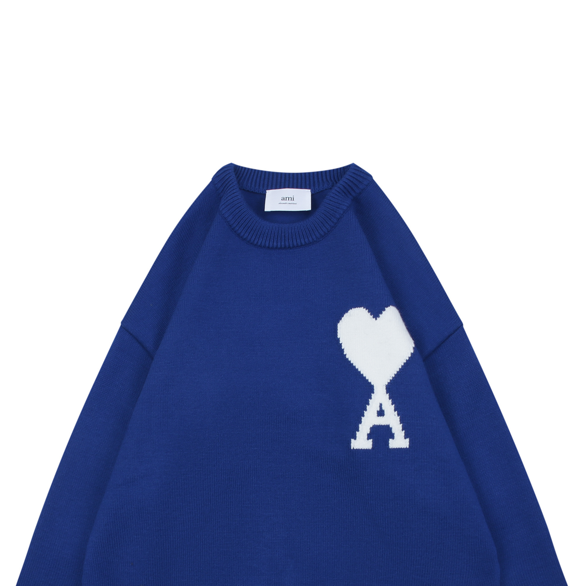 AMI Paris Heart-Jacquard Crew-Neck Sweater | Knit Pullover