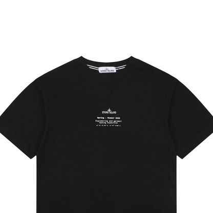 Stone Island Mottled Compass Logo Print T-Shirt | Black
