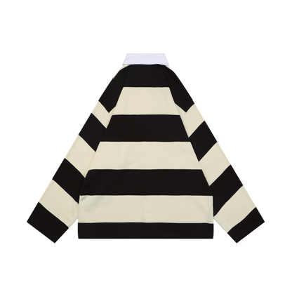 Balenciaga Yellow-Brown Pattern Long-Sleeve Polo
