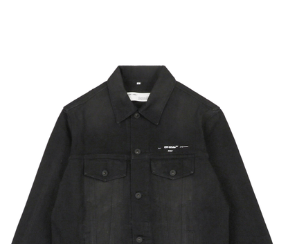 Off-White Yellow Rubber Arrow Print Denim Jacket