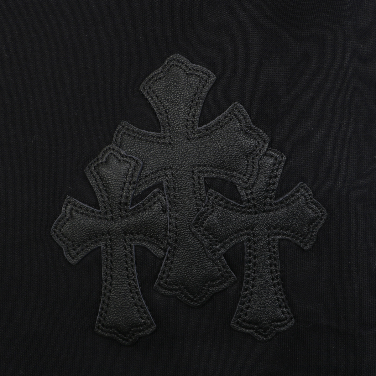 Chrome Hearts Triple Cross Leather Patch Cuffed Sweatpants