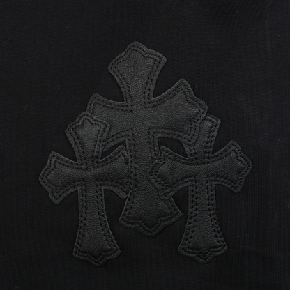 Chrome Hearts Triple Cross Leather Patch Cuffed Sweatpants