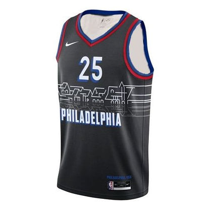 Nike Simmons 76 Team No. 25 SW Fan Edition Basketball Jersey