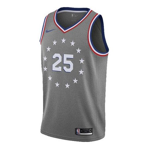 Nike Philadelphia 76ers No. 25 City AU Player Edition Jersey | Gray
