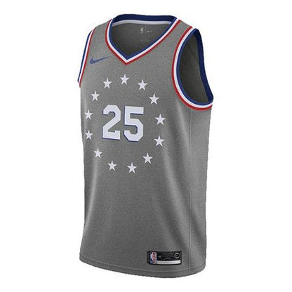 Nike Philadelphia 76ers No. 25 City AU Player Edition Jersey | Gray