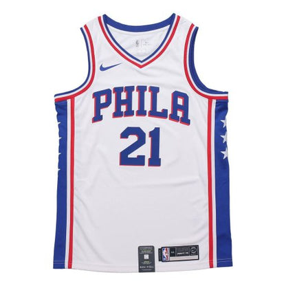 Nike Philadelphia 76ers No. 21 SW Fan Edition Basketball Jersey | Home White