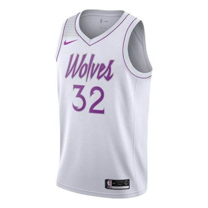 Nike Minnesota Timberwolves Downs No. 32 White SW Jersey