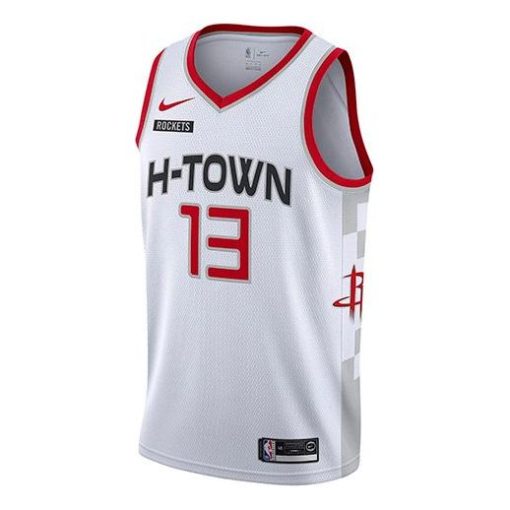 Nike Houston Rockets Harden No. 13 SW Basketball Jersey | White