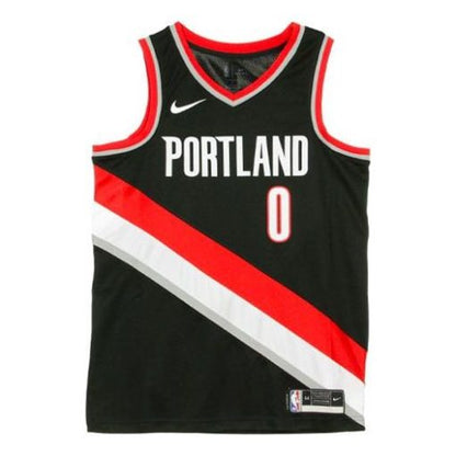 Nike Blazers Lillard No. 0 Black SW Fan Edition Basketball Jersey