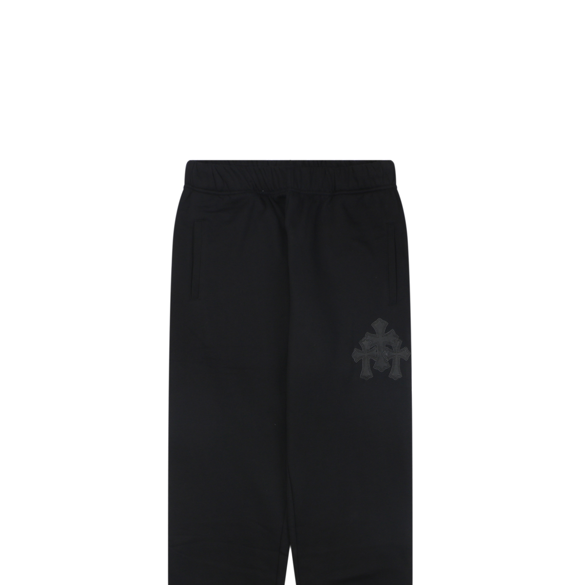 Chrome Hearts Triple Cross Leather Patch Cuffed Sweatpants
