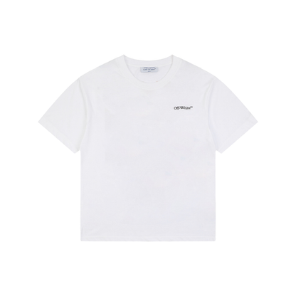Off-White Free-Form Arrow Embroidery Short-Sleeve T-Shirt - White