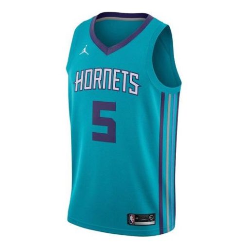 Jordan Men's Charlotte Hornets No. 5 SW Fan Edition Basketball Jersey Vest, Blue/Green