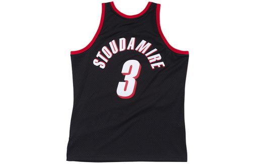 Mitchell & Ness Black Red White Basketball Jersey