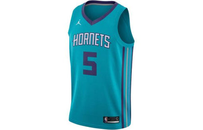 Jordan Men's Charlotte Hornets No. 5 SW Fan Edition Basketball Jersey Vest, Blue/Green